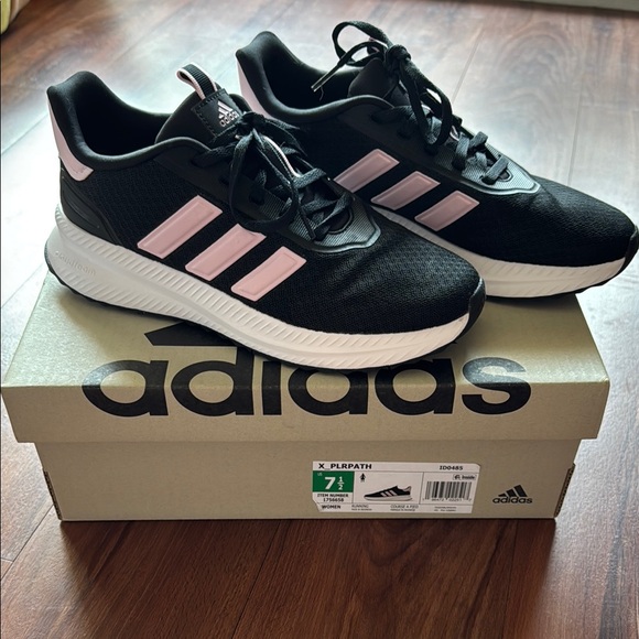 adidas Shoes - Adidas Black and Pink Sneakers with Signature Stripes